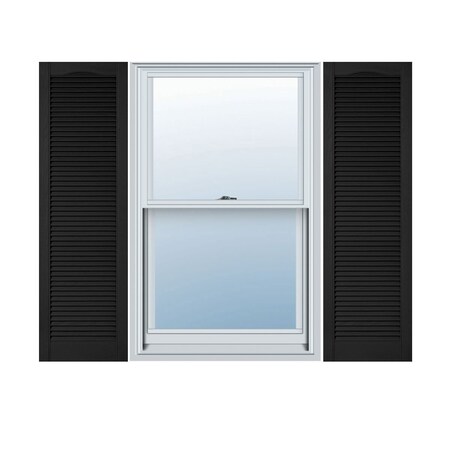 Ekena Millwork Lifetime Vinyl, Cathedral Top All Louver, Open Louver Shutters, w/Shutter-Loks, LL5C12X07400BL LL5C12X07400BL